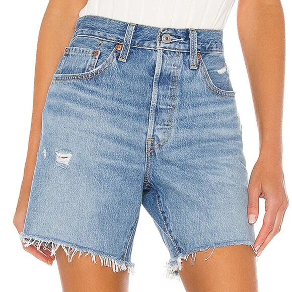 Levi's Women's Premium 501 Mid Thigh Short - Luxor Street - 27 - Picture 1 of 5